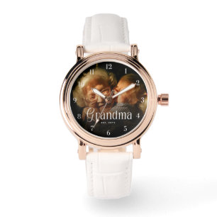 Modern typografi Mormor Personligt fotopresent Armbandsur
