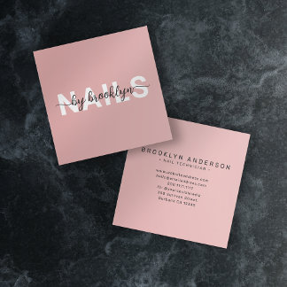 Modern typografi Nail Artist Fyrkantigt Visitkort