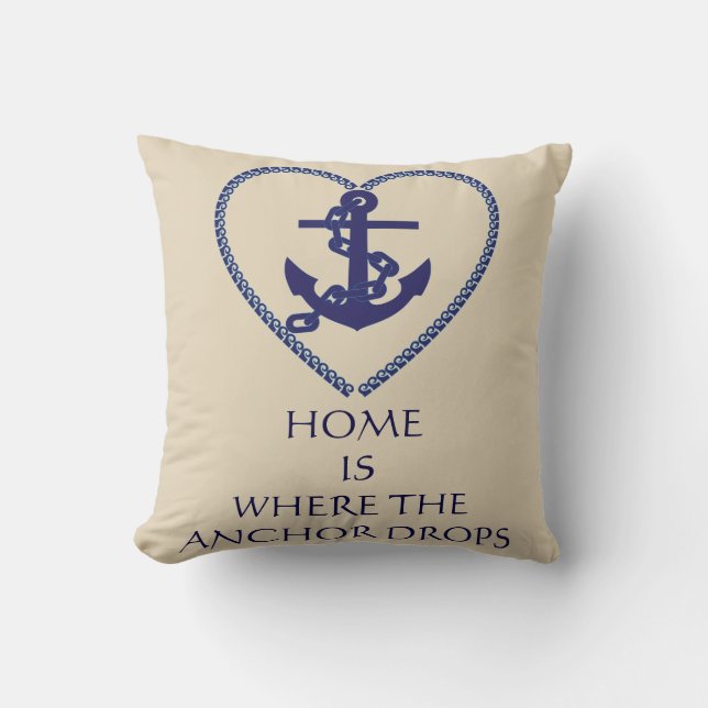 Modern typografi - nautiskt Theckor Anchor Kudde (Framsida)