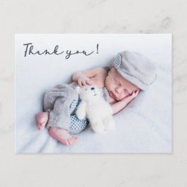 Modern typografi Nyfödd baby foto tack Vykort