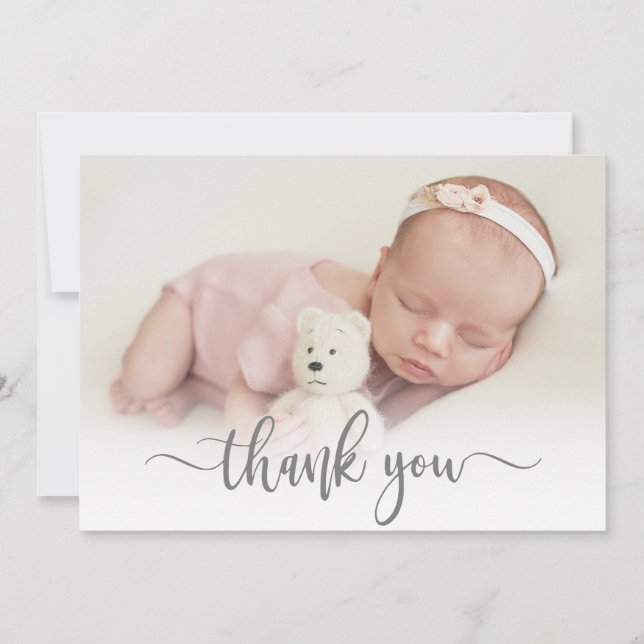 Modern typografi - nyfödd Baby Photo Tack Kort (Framsida)
