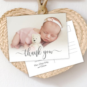 Modern typografi - nyfödd Baby Photo Tack Vykort