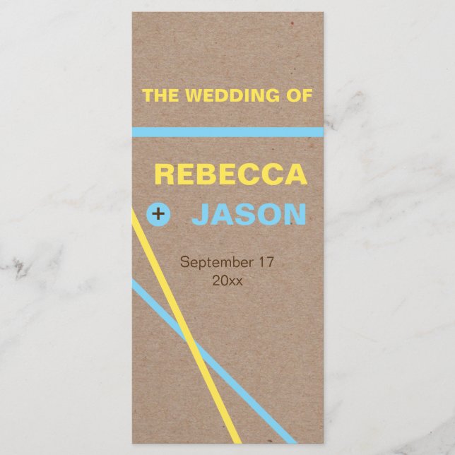 Modern typografi och rand bröllopsprogram program (Framsida)