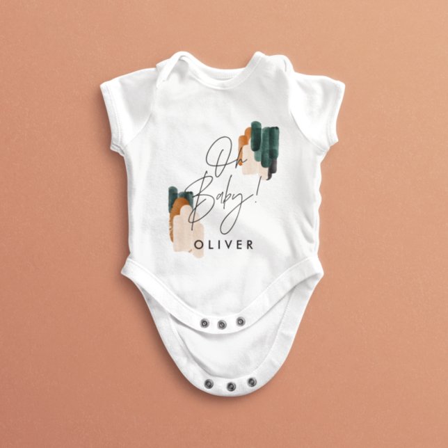 Modern typografi Oh babydusch party-gåva Baby B T Shirt (Skapare uppladdad)