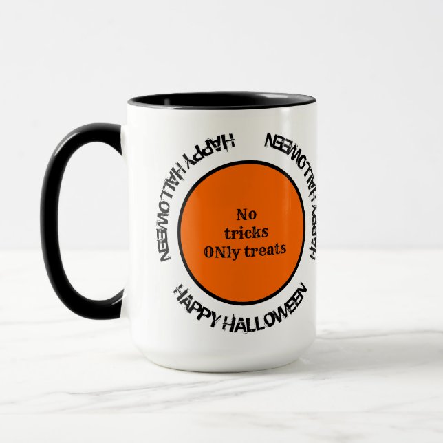 Modern Typografi Orange Black Happy halloween Mugg (Vänster)