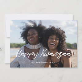Modern typografi över Lycklig Kwanzaa foto Julkort