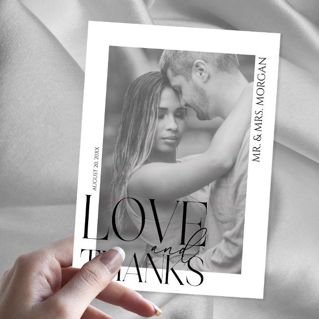 Modern typografi - överlägg och foto | BRÖLLOP Tack Kort (Skapare uppladdad)