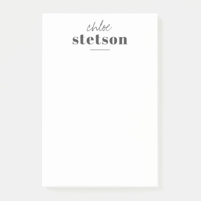 Modern Typografi Personlig Namn Post-it Block (Framsida)