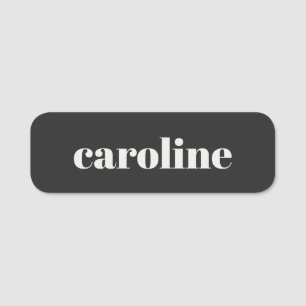 Modern typografi Personligt namn Svart Vitt Namnbricka