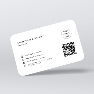 Modern typografi QR Code Social Media Logotyp Whit Visitkort