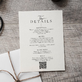 Modern typografi Qr-kod Bröllopsdetaljer Tilläggskort