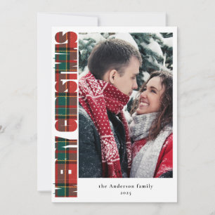 Modern Typografi - Röd och Grönt - Pestad jul Julkort
