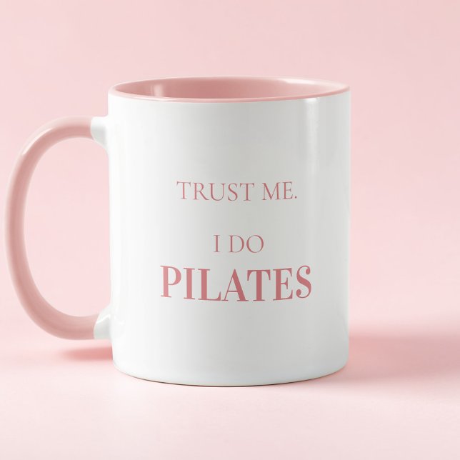 Modern typografi Roligt citat Rosa Pilates Mugg (Modern Typography Funny Quote Pink Pilates Mug)