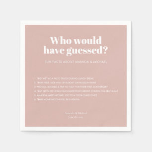 Modern typografi - Rosa Bröllop Roligt Facts Pappersservett
