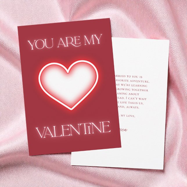 Modern typografi Rött hjärta Alla hjärtans dag Julkort (Modern Typography Red Heart Valentine's Day Holiday Card)