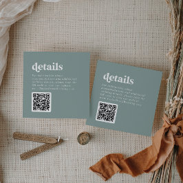 Modern typografi Sage Green QR-kod Detaljer Tilläggskort