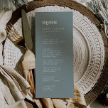 Modern typografi | Säljare Grönt Bröllop Meny<br><div class="desc">Detta moderna typografkort för middagsmenyn grönt bröllop är perfekt för ett enkelt bröllop. Grönten Sage och den vita designen har ett retro-ändå-contemporary med en unik rustik bohemisk känsla. Den här menyn kan användas för bröllopsmottagning,  repetitionsmiddag eller vad som helst.</div>