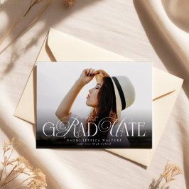 Modern typografi Senior foto Elegant examen Inbjudningar