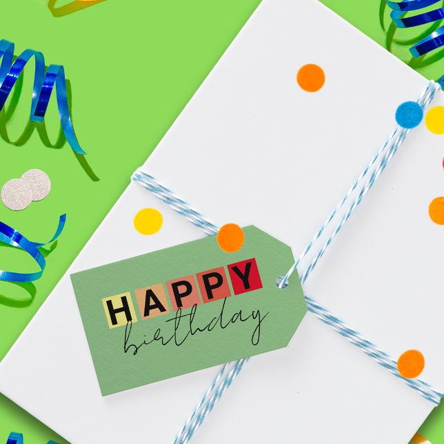 Modern Typografi, skript Finare Grattis på födelse Presentetikett (Skapare uppladdad)