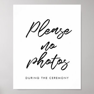 Modern typografi Skriv inga foton i bröllop Poster