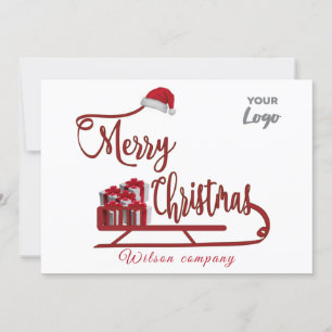 Modern typografi Sledge jul-logotyp Julkort