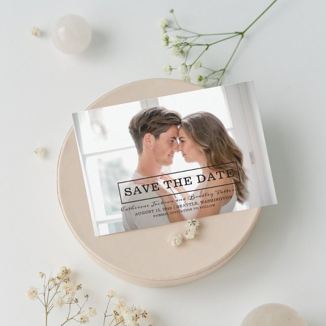 Modern typografi - Spara datum | Svart Spara Datumet (Skapare uppladdad)