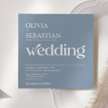 Modern typografi Square Photo Dusty Blue Bröllop