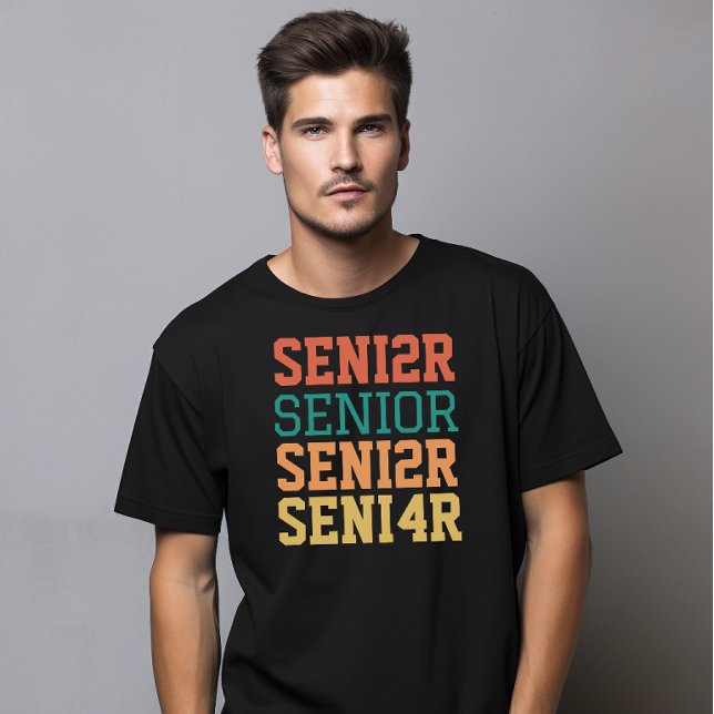 Modern Typografi Student Senior 2024 T Shirt (senior 2024 new year)