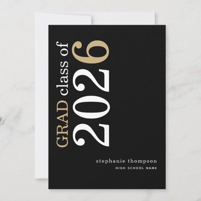 Modern typografi Svart 2026 Examen  Meddelande (Framsida)