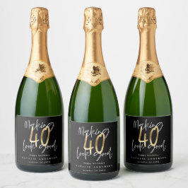 Modern typografi svart och guld 40-årsdag