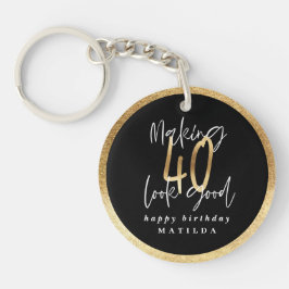 Modern typografi svart och guld 40-årsdag