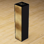 Modern typografi svart och guld 40-årsdagen presentask för vinflaska<br><div class="desc">Modern typografi svart och party presentlåda för guld 40-årsdagen</div>