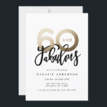Modern typografi svart och guld 60-årsdag<br><div class="desc">Skapar 60-utseende,  60 och fantastiska moderna typografiinbjudan. Modern skripttext om trendtypografi. En del av en samling. Färg kan anpassas. Guld,  effekt.</div>