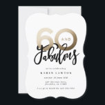 Modern typografi svart och guld 60-årsdag<br><div class="desc">Skapar 60-utseende,  60 och fantastiska moderna typografiinbjudan. Modern skripttext om trendtypografi. En del av en samling. Färg kan anpassas. Guld,  effekt.</div>