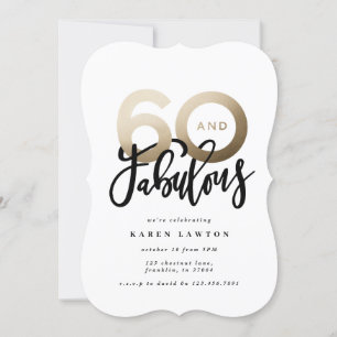 Modern typografi svart och guld 60-årsdag
