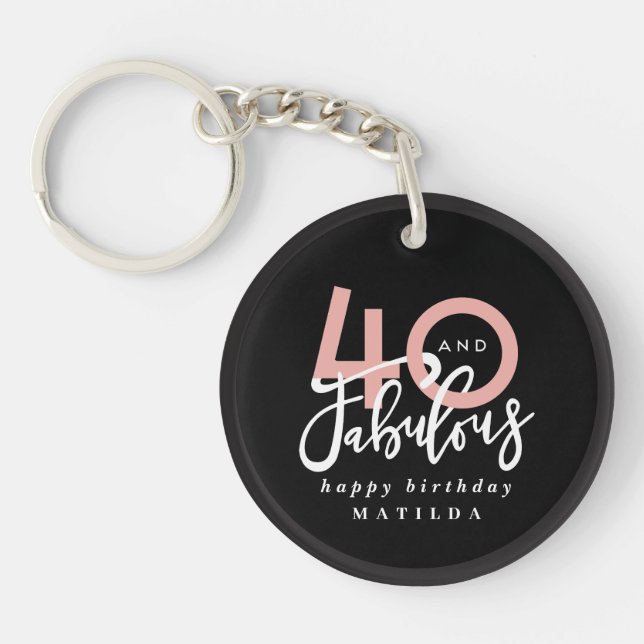 Modern typografi, svart och rosa 40-årsdag (Framsidan)