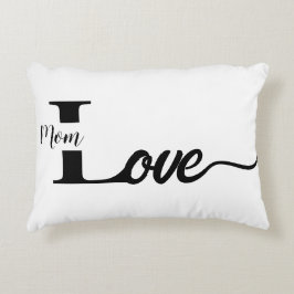 Modern typografi, svart och vit Kärlek Mamma Prydnadskudde