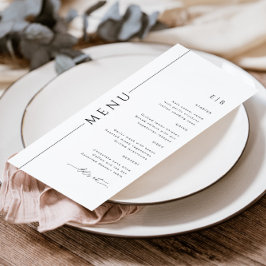 Modern Typografi, svart vit Bröllop-innermeny Meny