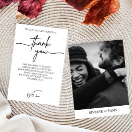 Modern typografi svart-vit foto tack  kort