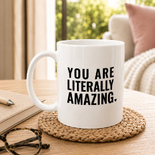 Modern typografi svart vit inspirerande Citat Kaffemugg