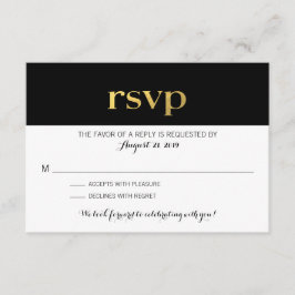 Modern typografi Svarta & Vita Ränder | RSVP OSA Kort