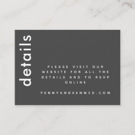 Modern typografi | Svartvit Bröllop webbplats Tilläggskort
