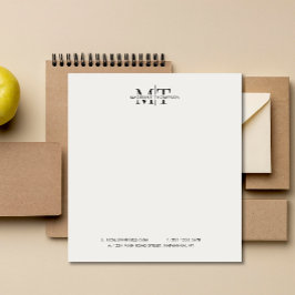 Modern typografi, svartvit monogram-verksamhet anteckningsblock