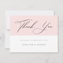 Modern typografi - tack på rosa och vit