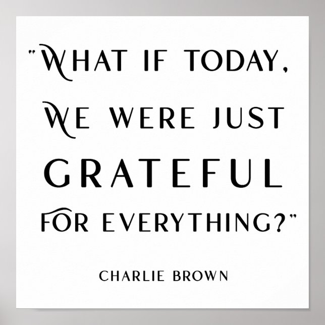 Modern Typografi Tacksamhet Affisch (Framsidan)