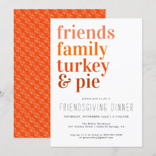 Modern typografi  Thanksgiving Middagen i Party Inbjudningar