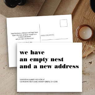 Modern typografi Tomt bo nytt adress Meddelande Vykort