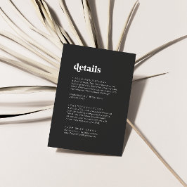 Modern typografi | Uppgifter om Grått Bröllop Tilläggskort