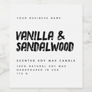 Modern typografi vit sojaljus etikett