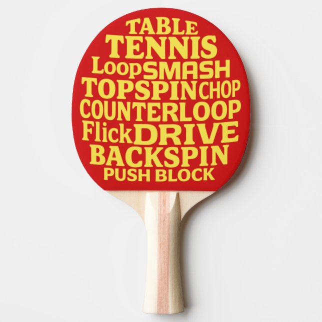 Modern typografi Word Art | Gul text Pingisracket (Framsidan)